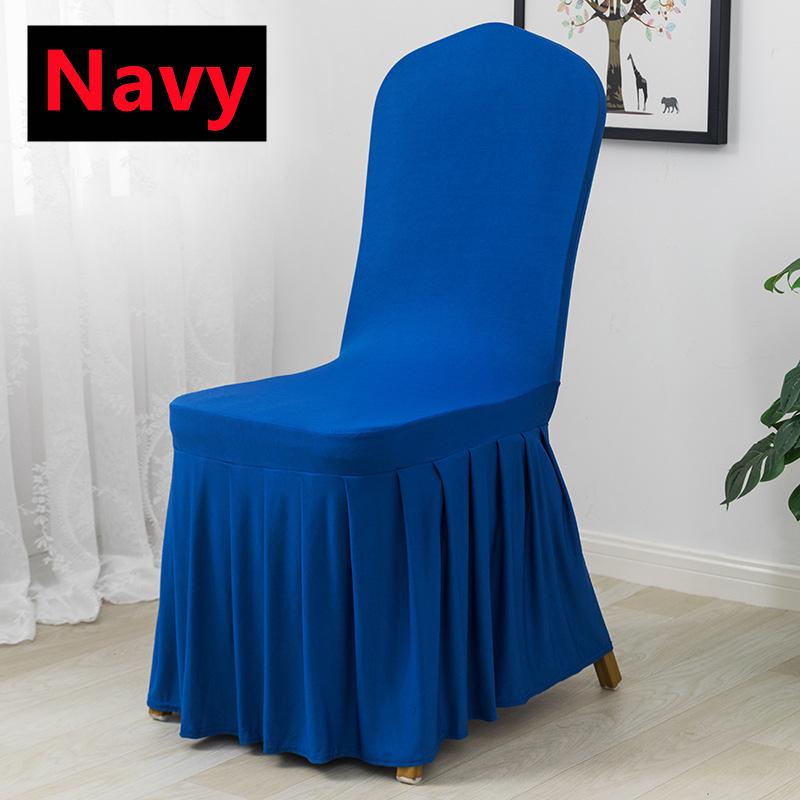 New 6-1PC Wedding Chair Cover Party Decoration Spandex With Skirt Pleated Use Elastic Stretch Dining Birthday Hotel Banquet Gift