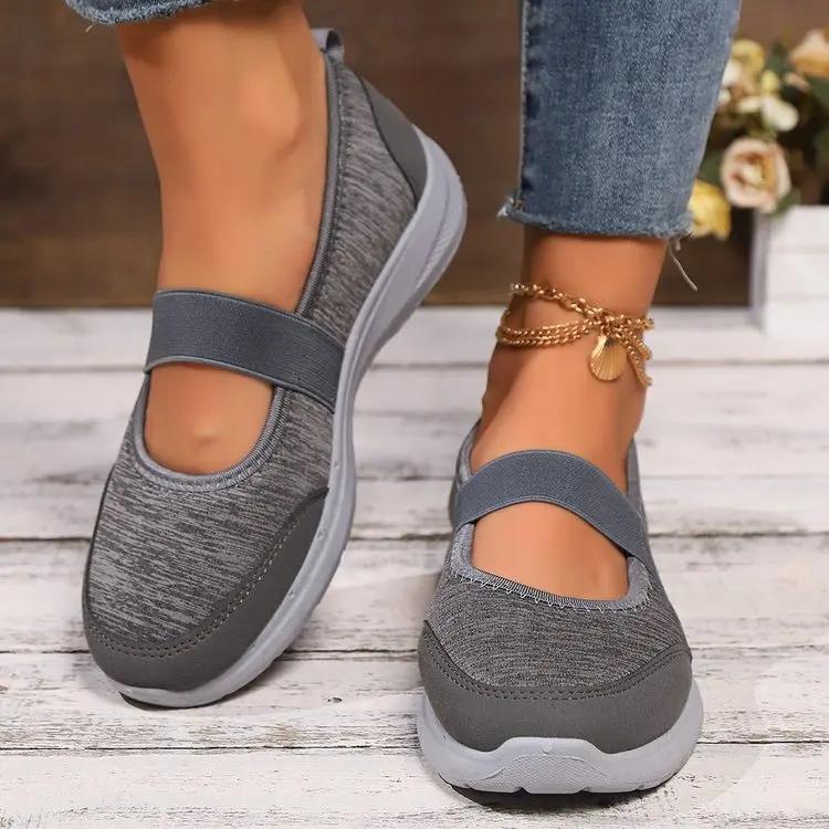 Fashion Women Shoes Large Size Breathable Canvas Flat Shoes Solid Color Soft Leather Linen Shoes Slip on Casual Shoe Zapatos De Mujer
