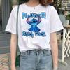 Funny Kawaii Shirt Disney Lilo Stitch Cartoon T Shirt Stitch Cute Manga T-shirt Y2k Graphic Tshirt Top Tee Clothes