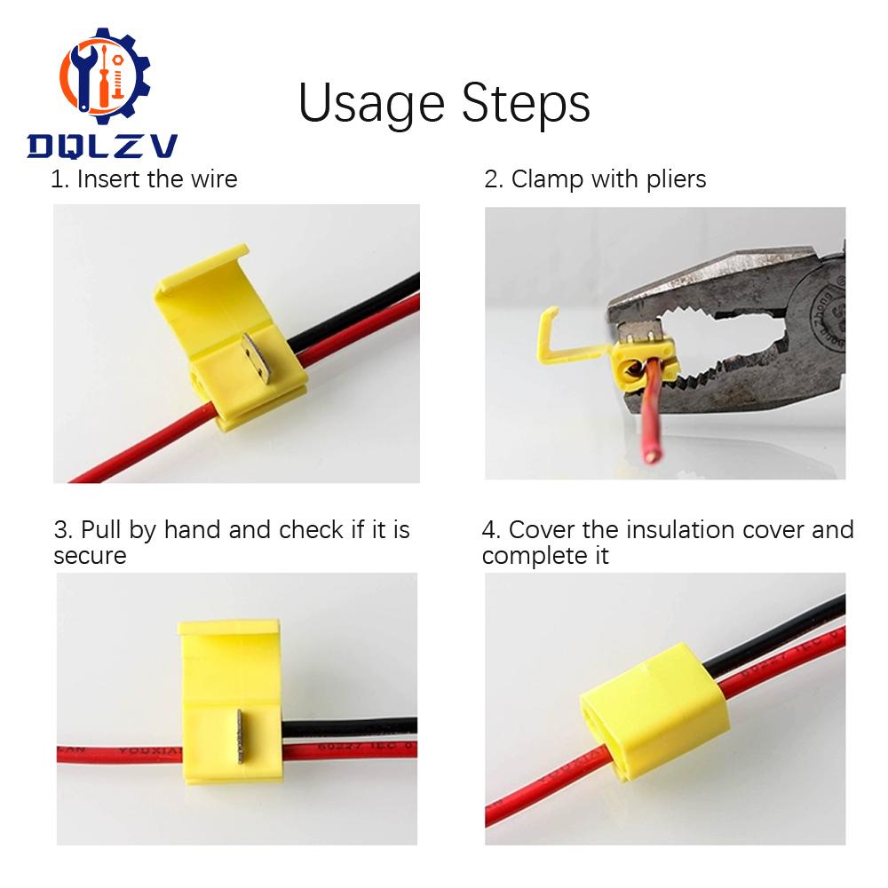 Wire Cable Connectors Scotch Lock Electric Quick Splice Terminals Crimp Non Destructive Without Breaking Line AWG 22-18