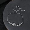 Elegant Butterfly Charm Bracelet for Women, Adjustable Sliding Crystal Bracelets with Micro Pave CZ Hollow-out Design
