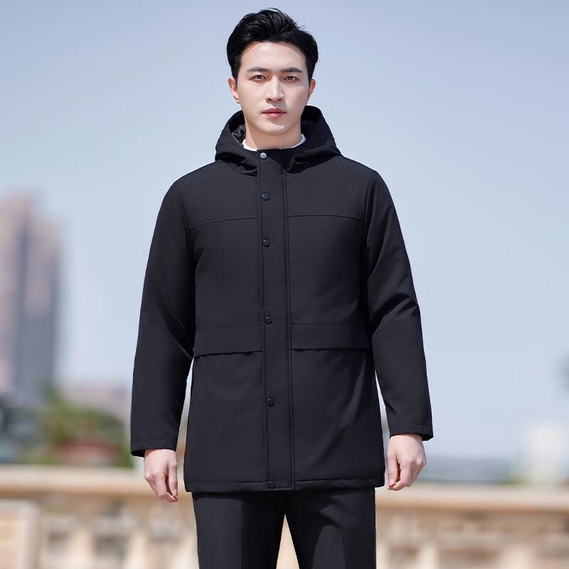 Teluoman Unisex Black Winter Workwear Parka