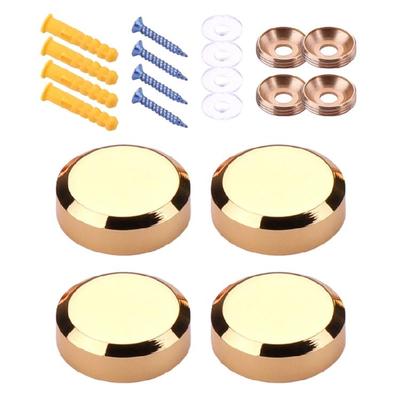 Set of 4 Gold Tone Brass Mirror Fasteners Practical Designs for Secure Mounting In Residential and Business Space