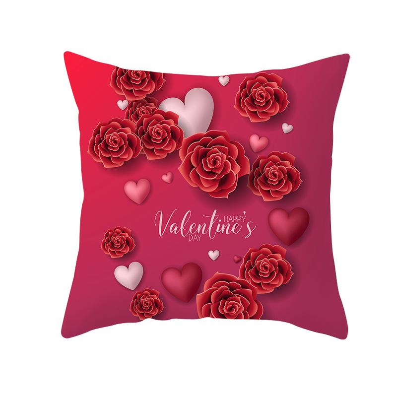 Valentine's Day Love Tree Series Peach Skin Pillowcase Valentine's Day Sofa Pillowcase Home Fabric