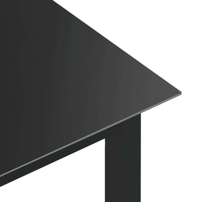 Maison Exclusive - Table de jardin Noir 150x90x74 cm Aluminium et verre