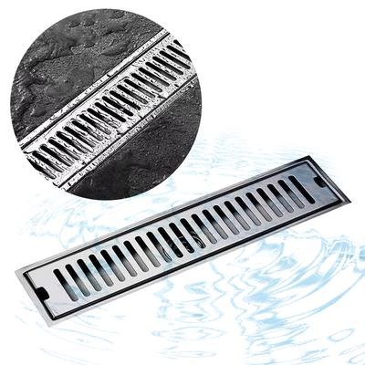 Linear Shower Drain 31.5 Inch with Hair Strainer 3In Outlet Smell Proof Modern 304 Stainless Steel