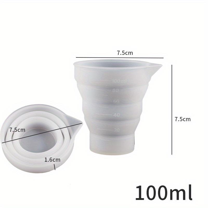 4pcs/set Foldable Silicone Measuring Cup with Scale Epoxy Resin Jewelry Making Tools DIY Epoxy Resin Glue Pigment Mixing Stirring Tools