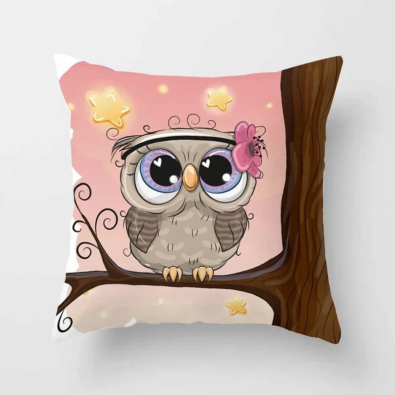Cute Owl Cushion Covers Comfortable Pillow Cover x Decorative Pillows For Sofa Bed Car Throw Home Decor