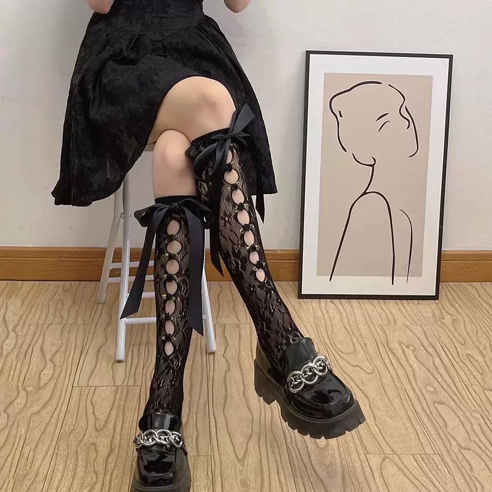 Ultra-Thin Lace Mid-Calf Long Tube Socks Women's Stockings Knee-High Over-The-Knee Summer Short Socks Leggings Accessories