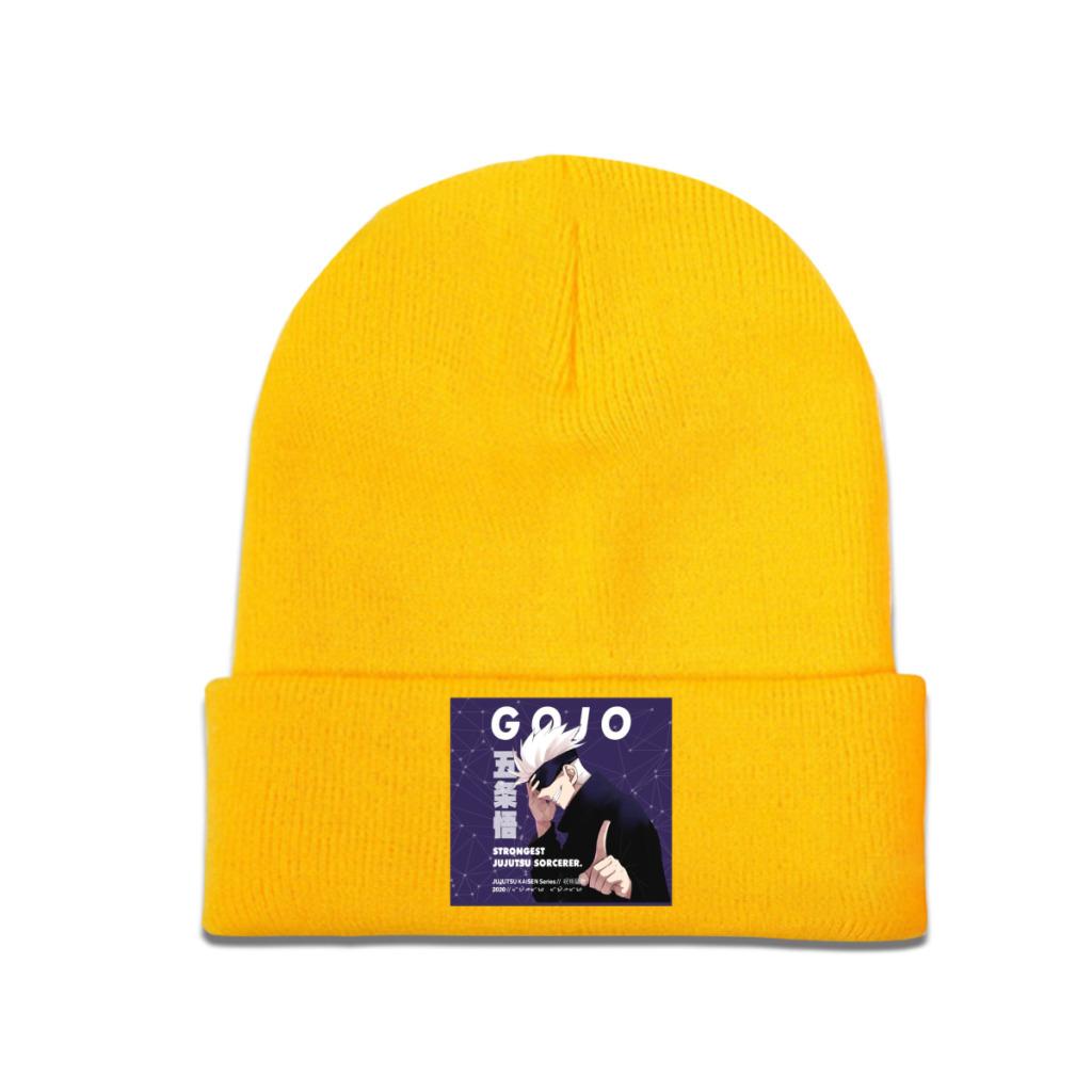 

Вязаные шапки Jujutsu Kaisen Gojo Satoru для женщин, шапка-бини унисекс, зимняя шапка из полиэстера, аниме, японская манга, шапки в стиле хип-хоп One Size