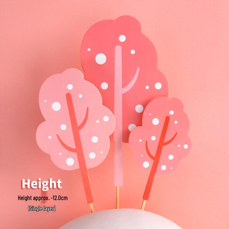 Forest Leaves Cake Topper: Apple & Coconut Tree Decor with Free Shipping