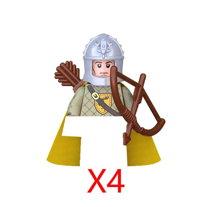 Military Building Blocks Solider Figures Gifts Toys Movie Science Fiction Series Medieval Knight Legion Weapons Shield Flag MOC