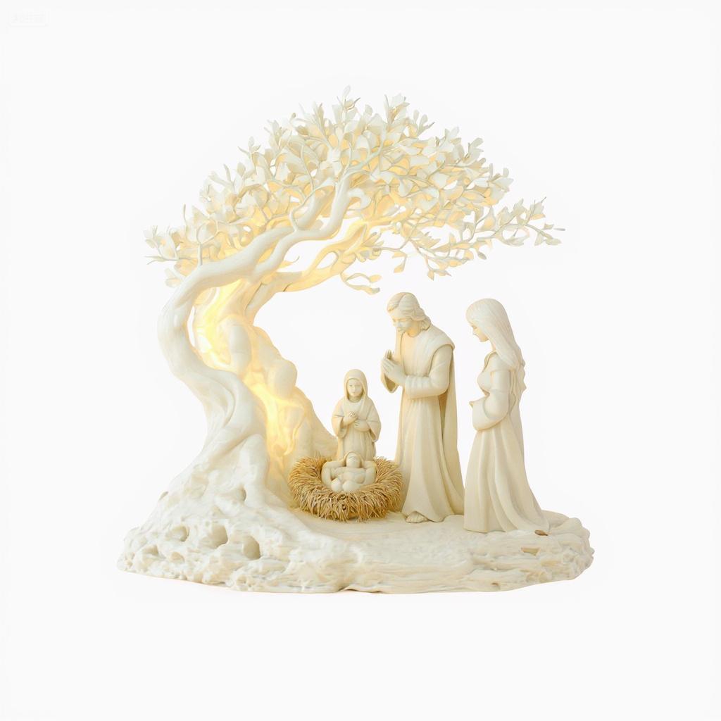 Piece Desktop Decoration Acrylic Ornament Jesus and the Tree of Life Newborn Home Decora Ornament Children's Gift Holiday Gift