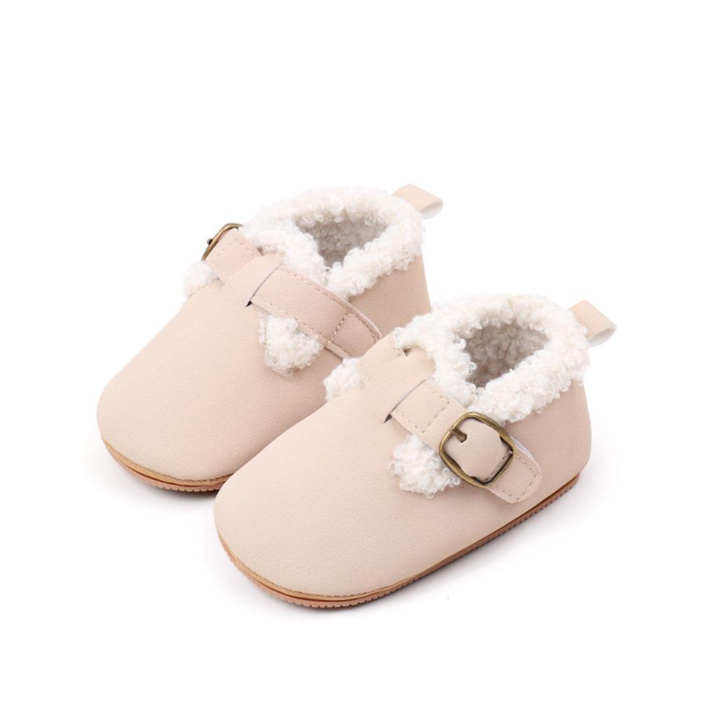 Fleece Lining Baby Walking Shoes Winter Soft-soled Prewalker Cute First Walker Shoes Outdoor