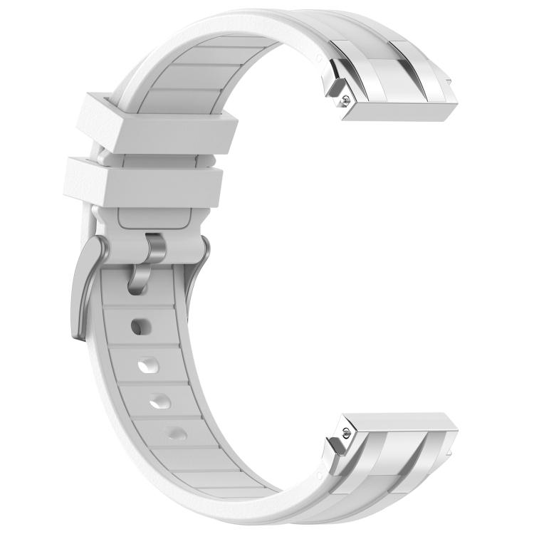 20mm Quick‑Release Silver‑Buckle Royal‑Style Silicone Watch Band Strap, Replacement Wrist Accessory for Huawei Watch GT3 42mm Smart Watch