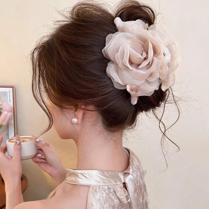 Flower Hair Claw Clip For Women Barrette Slip Resistant Hair Accessory Elegant Design Styling
