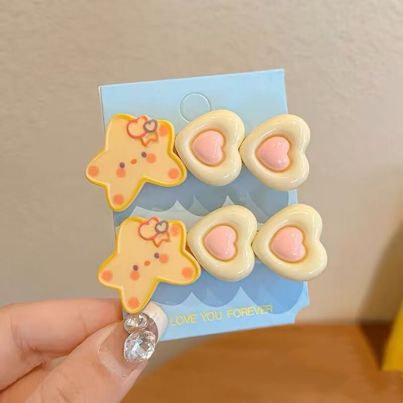 2pcs/set Girls Yellow Star Headwear Cartoon Hair Accessories Lovely Headwear Hairpins Princess Headdress Barrettes