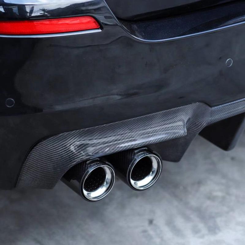 BMW 5 Series F10/F18 M5-Style Quad Exhaust Tailpipes, Stainless Steel & Carbon Fiber for 520, 525, 530li.