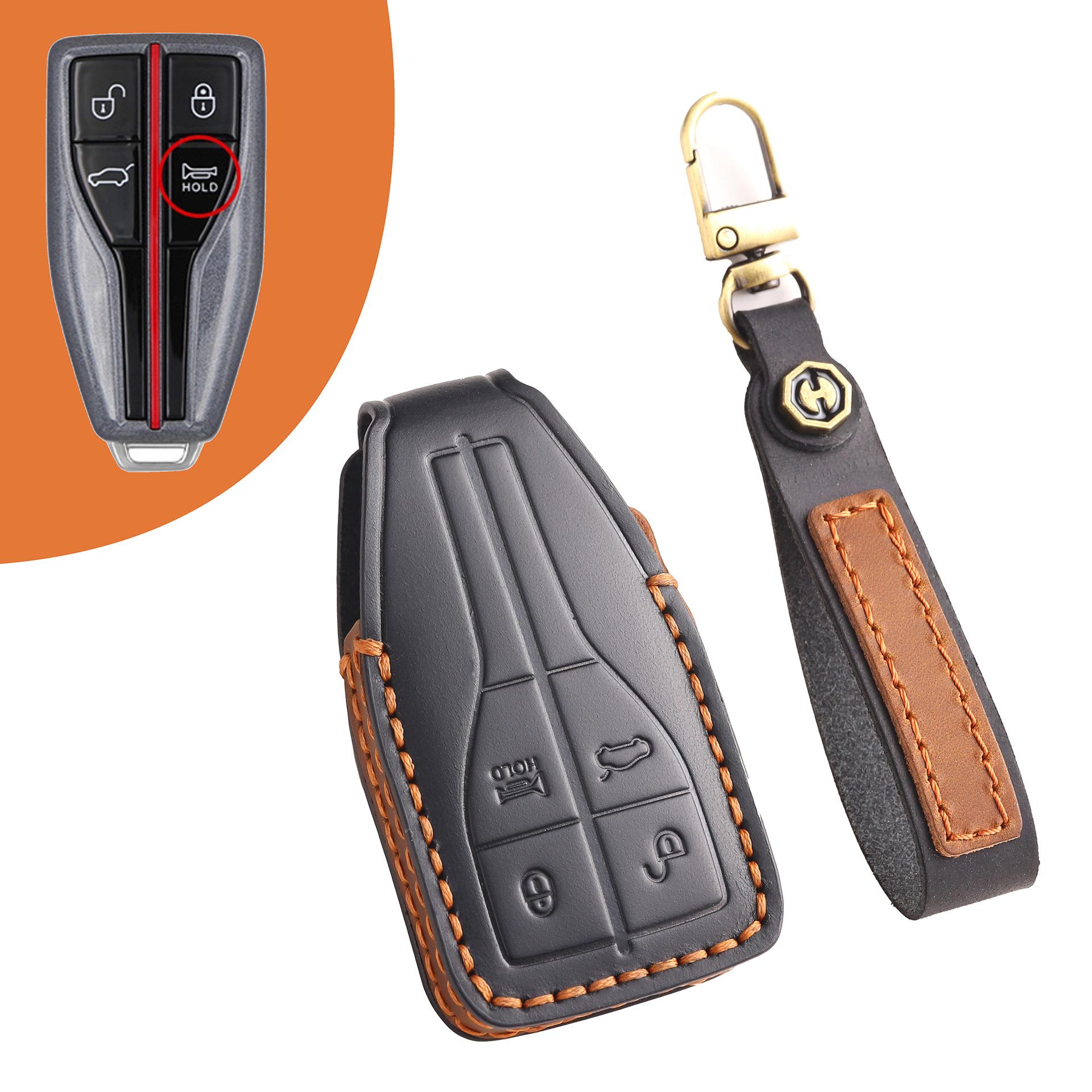 

Suitable for Hongqi hs7 key set hs5 h9 car handmade high-end car key bag shell ring supplies