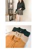 Women's Plus Size Autumn Lantern Sleeve Chiffon Shirt - Solid Color, Loose Fit, Long Sleeve, Korean Style