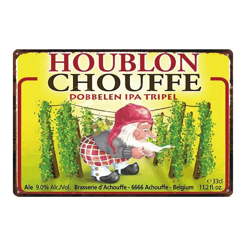 Chouffe Beer Retro Metal Tin Sig Vintage Plate Wall Pub Restaurant Bathroom Decorations For Home Art Decor Iron Poster DU-4910A