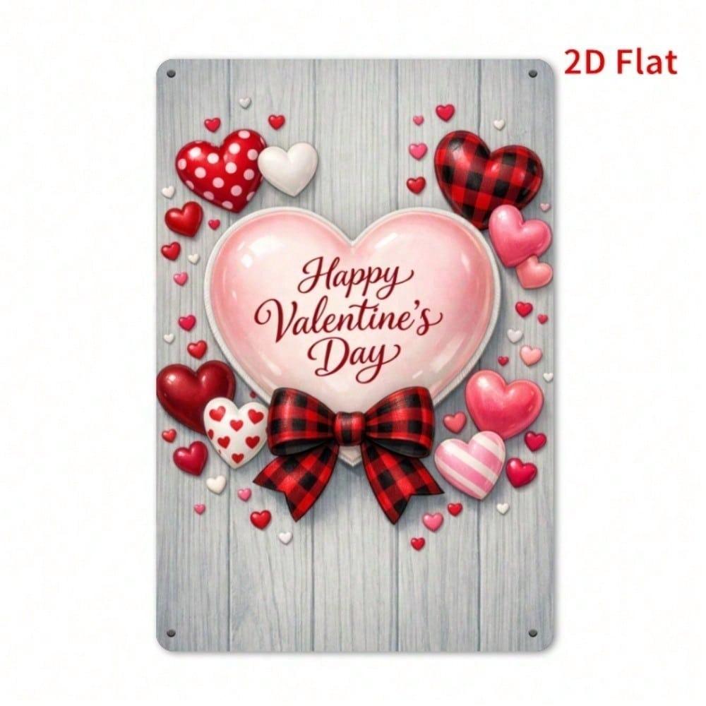 Vintage Heart Metal Plaque Waterproof Wall Art Romantic Valentine Decor