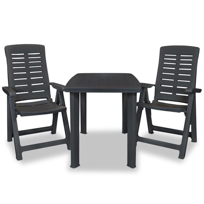 VidaXL Bistro Furniture 3 Pcs Garden Set Table and Dining Chairs Patio Terrace Outdoor Furniture 275083