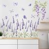 Lavender Flower Wall Stickers, Purple Removable Decals for Bedroom Living Room Home Wall Decor