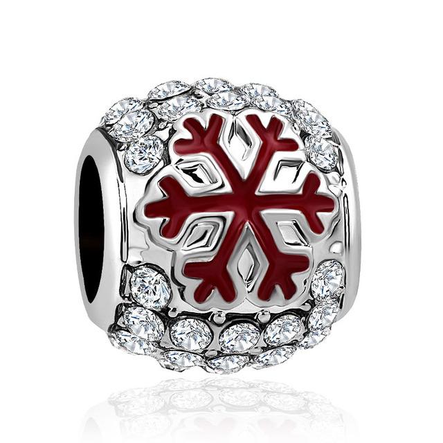 Nový 925 Sterling Silver Red Cherry Snow Charm Fine Bead Fit Original Fasion náramek Diy Dámské šperky