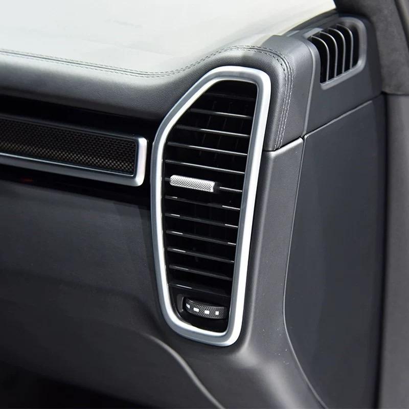 Chrome Car Air Conditioning Outlet Front Rear Air Vent Adjust Paddle Strip Cover Trim For Porsche Cayenne 2018-2021 Accessories