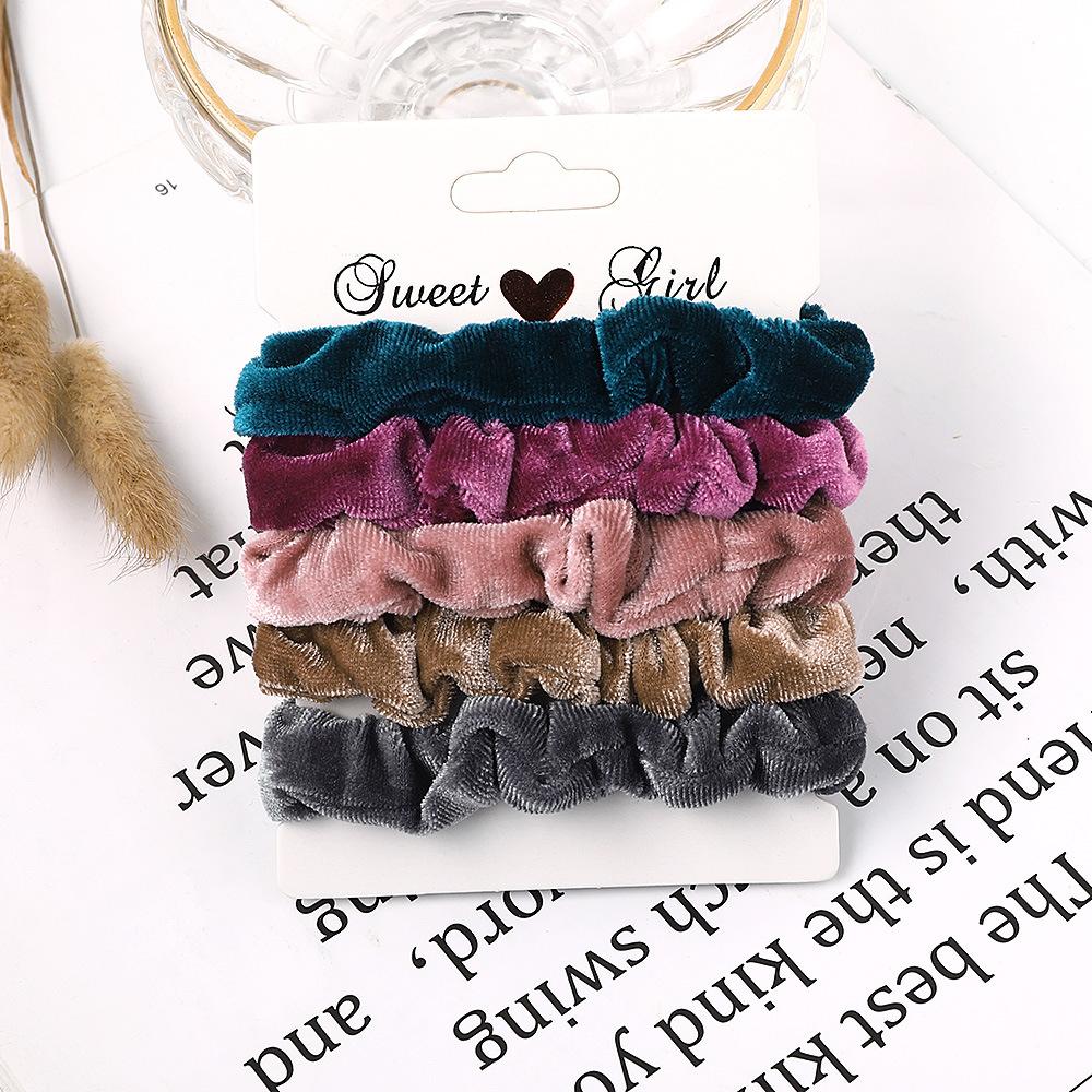 Simple Fabric Hair Rope Set Small Scrunchie Women Girls Kid Elastic Hair Rubber Bands Accessories Tie Hair Ring Holder Headdress