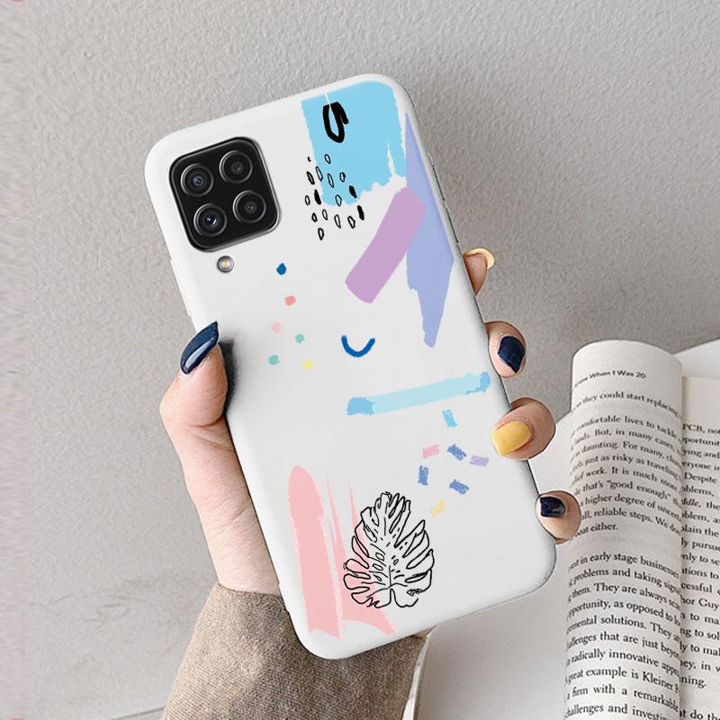 Hülle Für Samsung A12 5G M12 F12 A 12 Süßes Herz Blume Rückseite Weiches Silikon Matt Schutzhülle Für Samsung Galaxy A12 5G