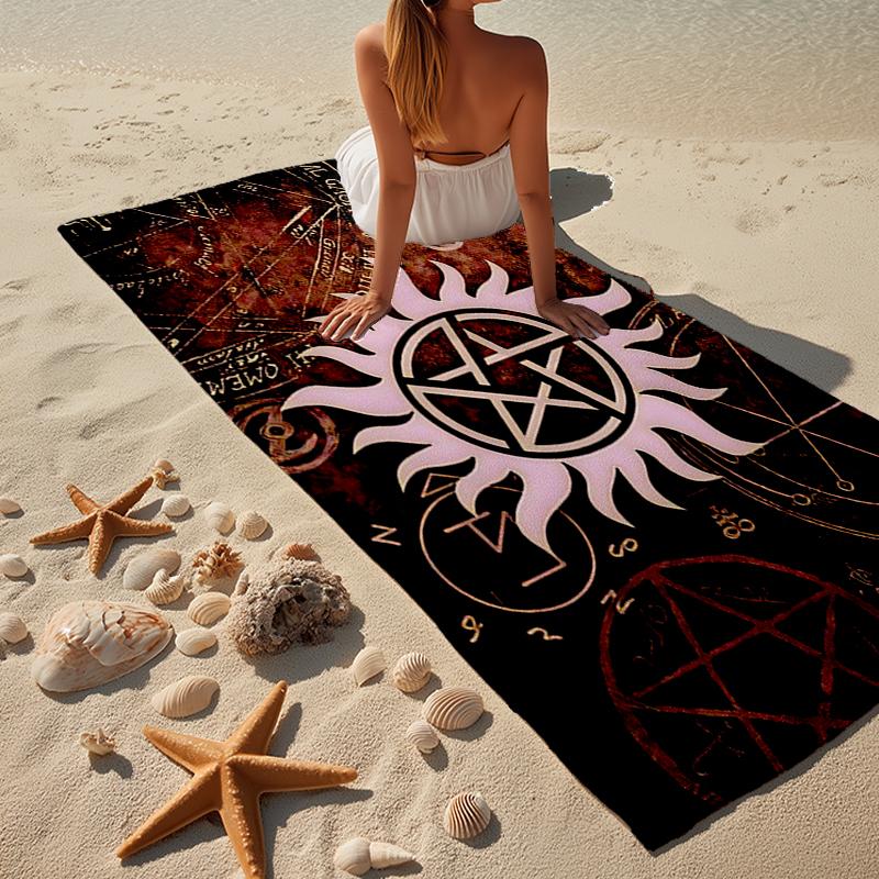 Natural Symbolism Beach Towel, Super Soft Microfiber, Gift for Her/Him, Birthday, for Pool, Beach, Travel, Home Decor Fan Gifts