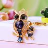 Owl Crystal Keyring Charm Pendant Handbag Purse Bag for Key Ring Chain Keychain
