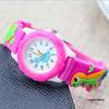 3D Cartoon Dinosaur Kids' Waterproof Quartz Watch - Boys & Girls Trendy Electronic Wristwatch
