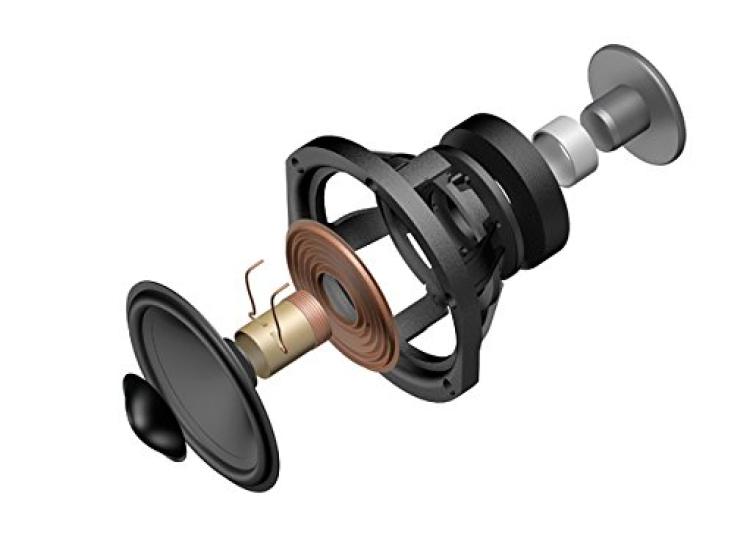 Denon SC-M41 2,5 cm głośnik wysokotonowy z miękką kopułką, 12 cm głośnik niskotonowy, obudowa o wysokiej sztywności, kompatybilne z wtykami bananowymi, duże zakręcane terminale głośnikowe, czarne