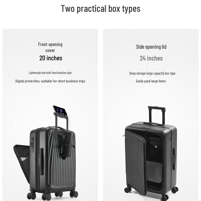 OIWAS Side-Opening Hardshell Rolling Luggage (24-inch)