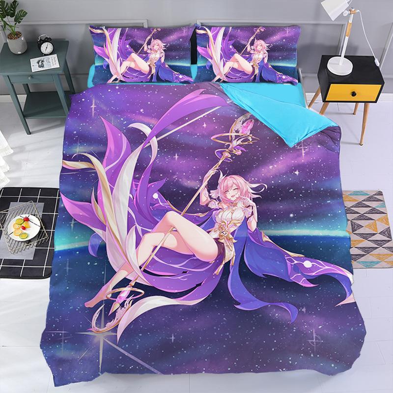 Anime Elysia Bedding Sets Japanese Anime Two-Dimensional Girl Duvet Cover Set Kawaii Sexy Girl Quilt Cover 2/3Pcs