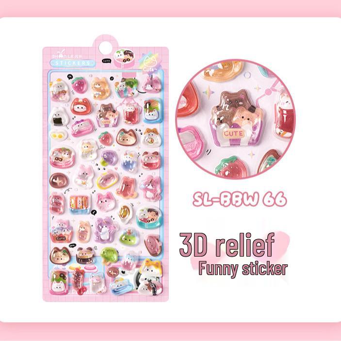 Popular 3D Animal Cartoon Crystal Stickers for Kids' Phone Cases