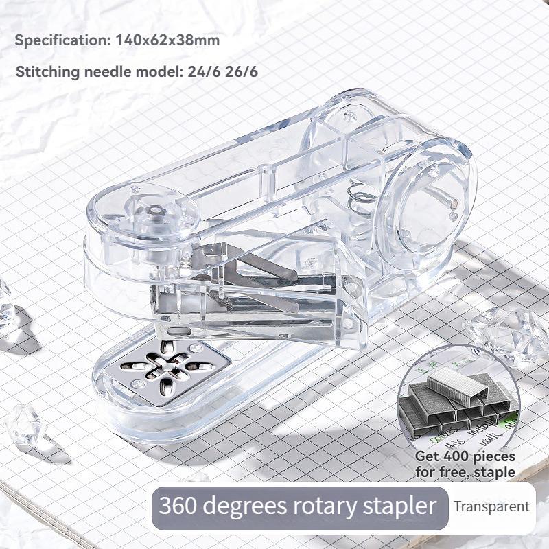 Acrylic Transparent Stapler 360-Degree Rotating Multifunctional Powerful Long Stapler for School And Office Use