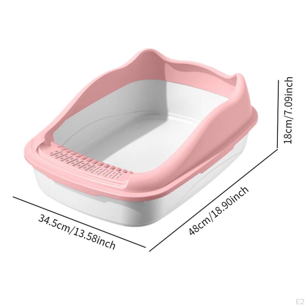 Cat Litter Box Non Sticky Easy to Clean with High Sides for Cats Kitten