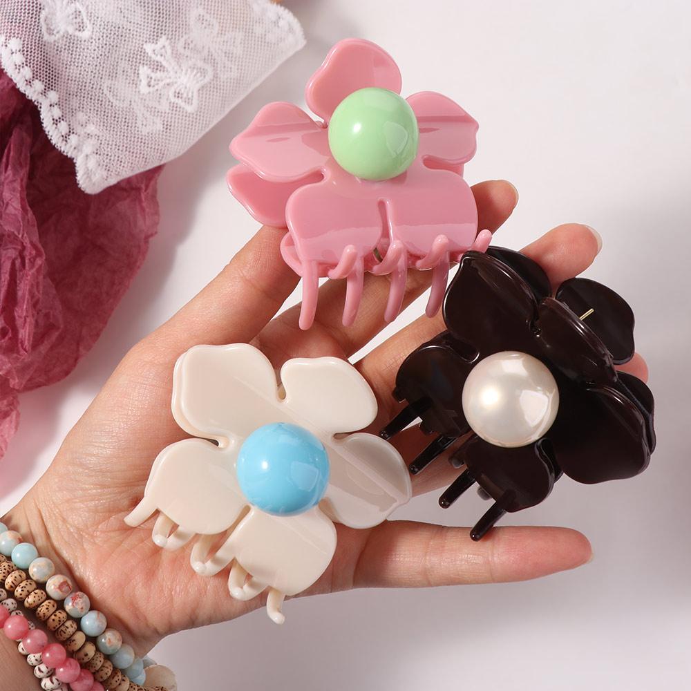 Hairpin Flower Hair Claw Plastic Plastic Shark Clip Sweet Hair Crab Clip Streetwear