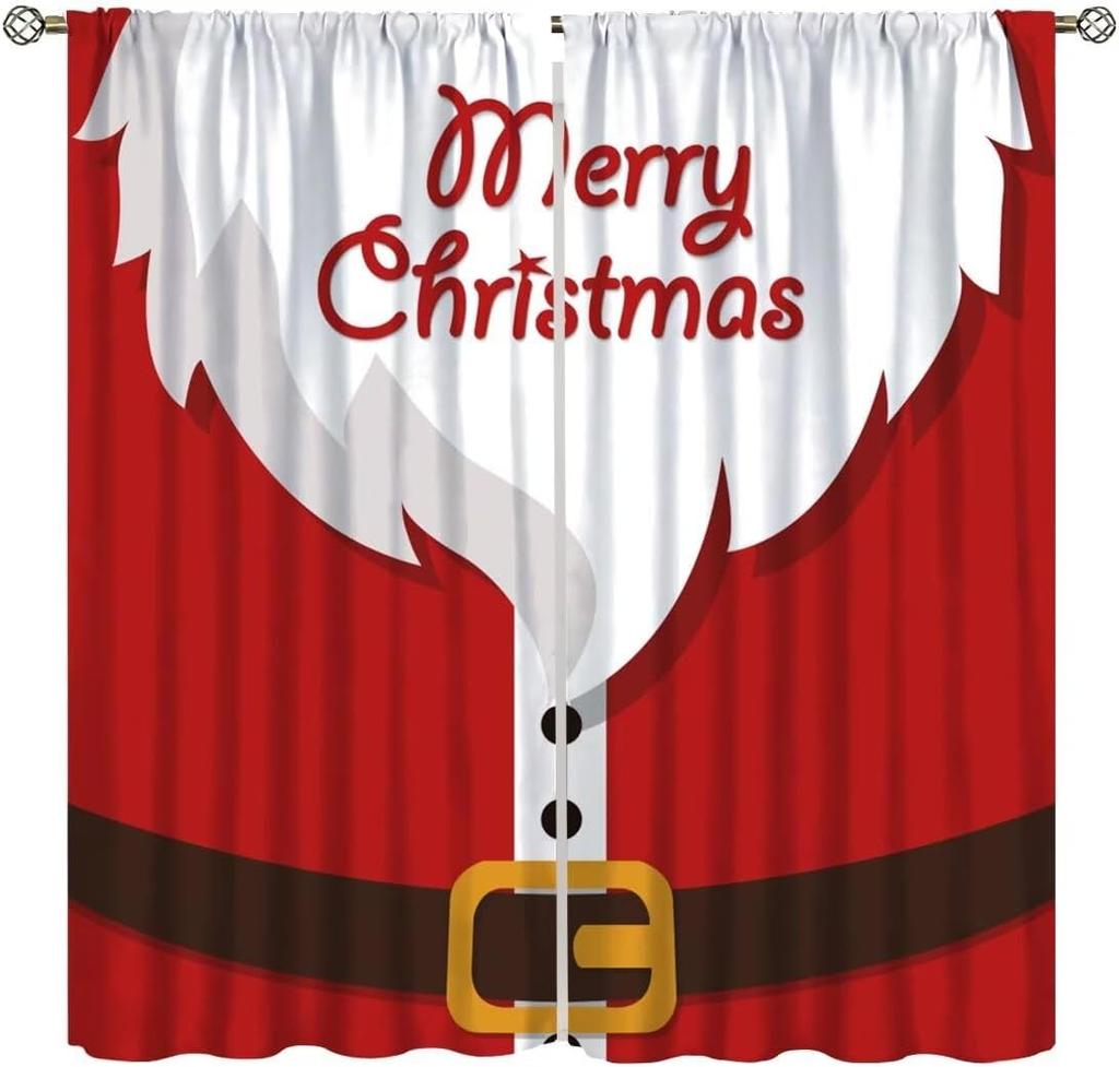 Winter Tree Curtains Living Room Bedroom Children Decor Christmas Curtain Xmas Festive Themed Window Darkening Polyester Ideal For Sitting