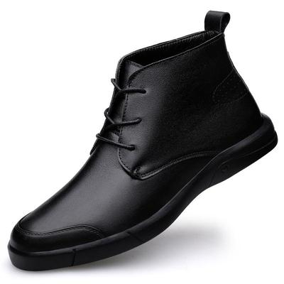 Herrenstiefel aus echtem Leder, bequem, warm, knöchellang, Winterstiefel, Business-Lederstiefel