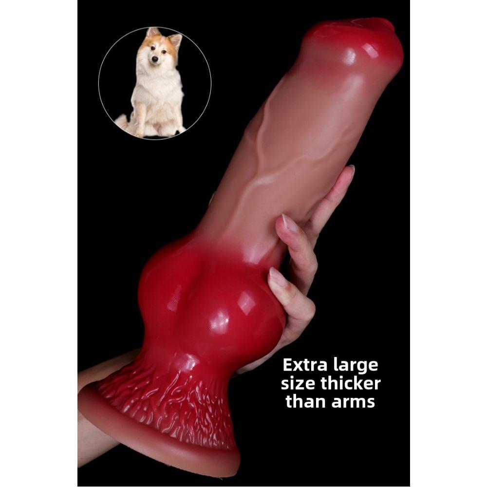 Liquid Silicone Shaped Dog Dildo Rear Anal Plug Dildo Female Masturbator Sex Products
