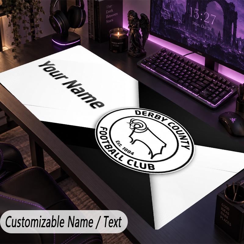 Large Mouse PadDerby County Custom Name Text Personalized Desk Mat Non Slip Gaming Pad