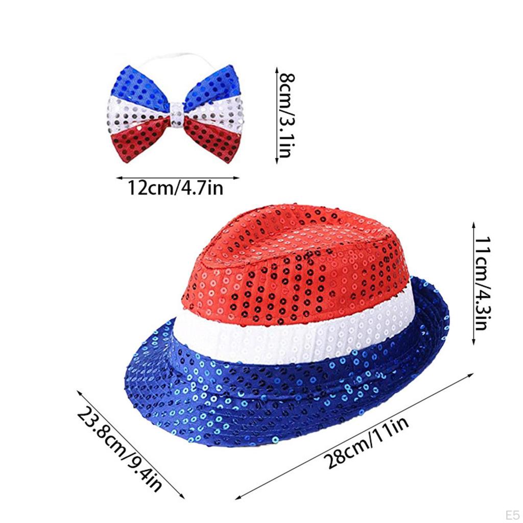 Hut zum 4. Juli Bequem Stilvoll Glänzend Disco-Kappe Ausgefallen Party Pailletten Fedora