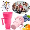 Nový kreativní kelímek na popcorn a svačinu 2 v 1, integrovaný kelímek na nápoje s držadlem, přenosný kelímek na nápoje, nový design a mnoho funkcí