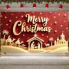 Christmas Backdrop Gold Lettering Xmas Banner Merry Christmas Banner 3D Design Holiday Banner For Christmas Event Holiday