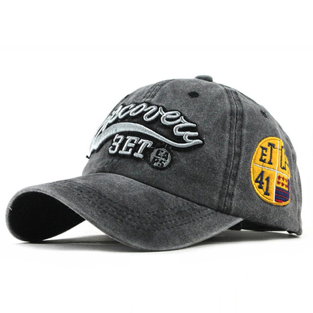 Men Letter Embroidered Wash Baseball Cap Vintage Hat Outdoor Adjustable Sunscreen Leisure Hat Spring Autumn Travel Tourism Beach Vacation